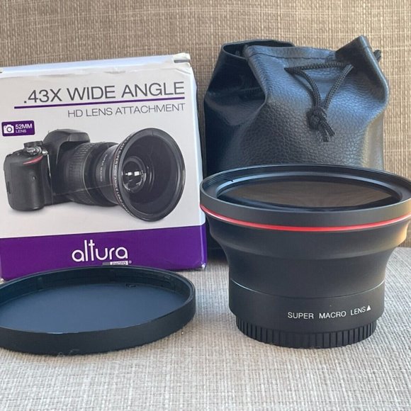 Altura Camera Lens MC HD 0.43X Wide Angle Lens 52mm Compatible with all Brand - Picture 2 of 12
